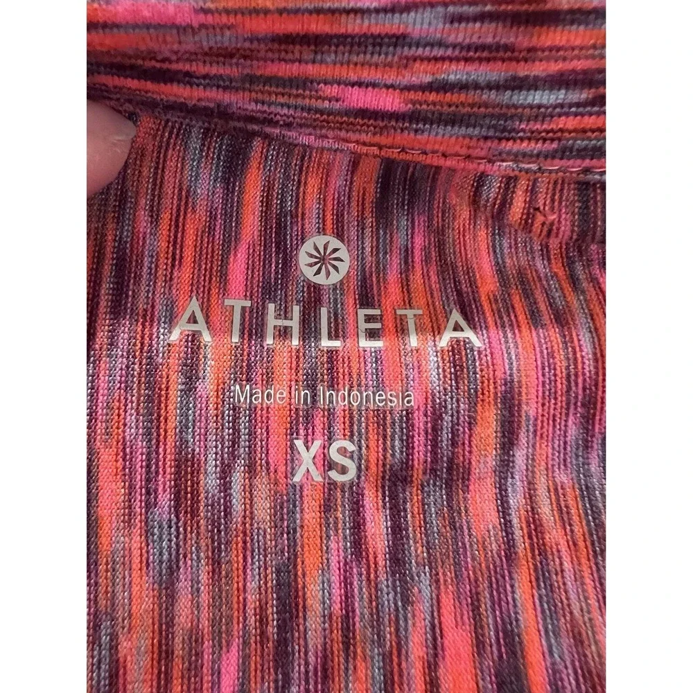 Athleta Womens XS Red Mendoza 1/2 Zip Pullover Activewear Jacket Space Dye